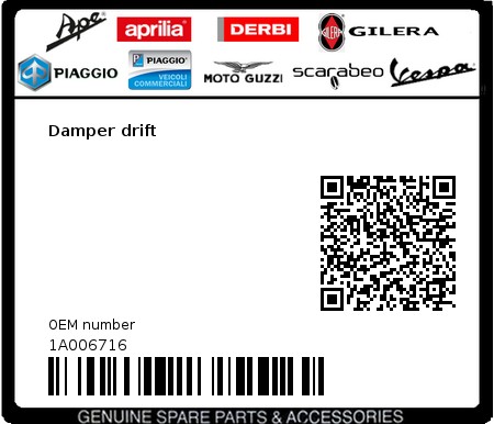 Product image: Moto Guzzi - 1A006716 - Damper drift  0