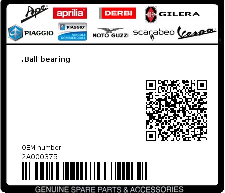 Product image: Moto Guzzi - 2A000375 - .Ball bearing  0