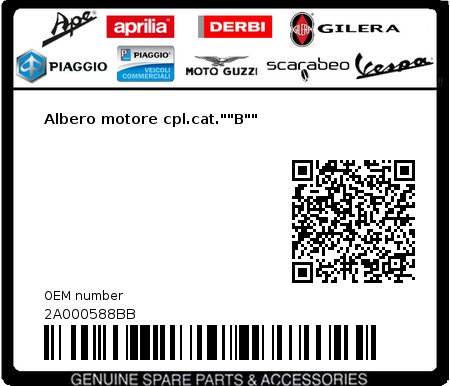 Product image: Moto Guzzi - 2A000588BB - Albero motore cpl.cat.""B""  0