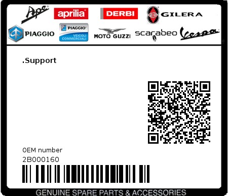 Product image: Moto Guzzi - 2B000160 - .Support  0