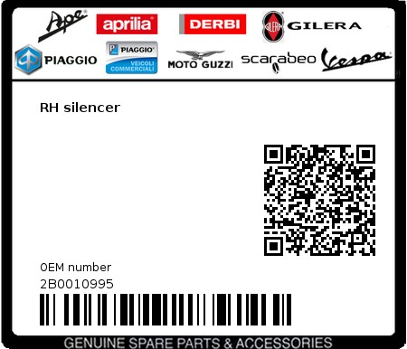 Product image: Moto Guzzi - 2B0010995 - RH silencer  0