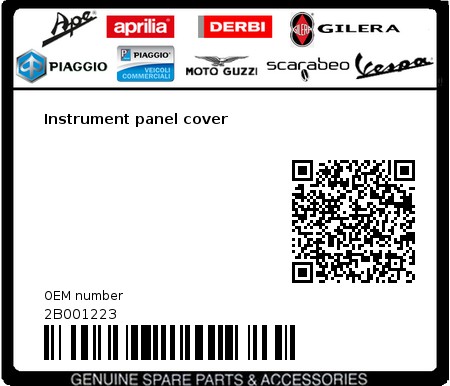 Product image: Moto Guzzi - 2B001223 - Instrument panel cover  0