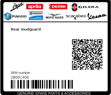 Product image: Moto Guzzi - 2B001406 - Rear mudguard  0