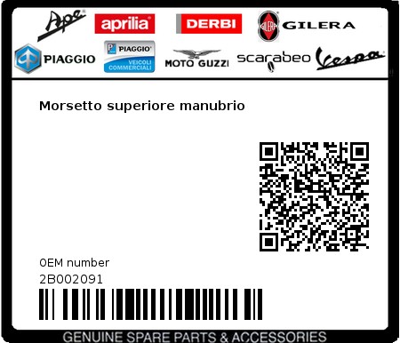 Product image: Moto Guzzi - 2B002091 - Morsetto superiore manubrio  0