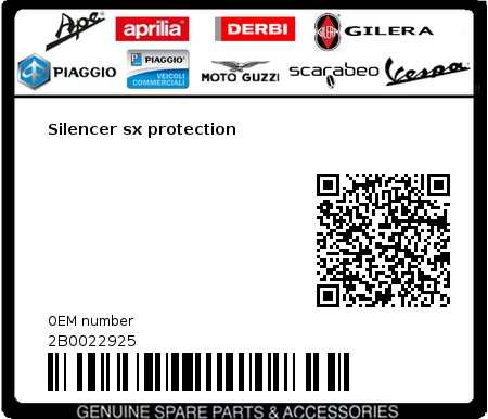 Product image: Moto Guzzi - 2B0022925 - Silencer sx protection  0