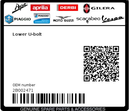 Product image: Moto Guzzi - 2B002471 - Lower U-bolt  0