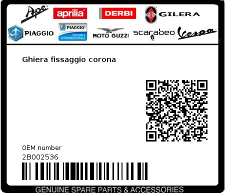 Product image: Moto Guzzi - 2B002536 - Ghiera fissaggio corona  0