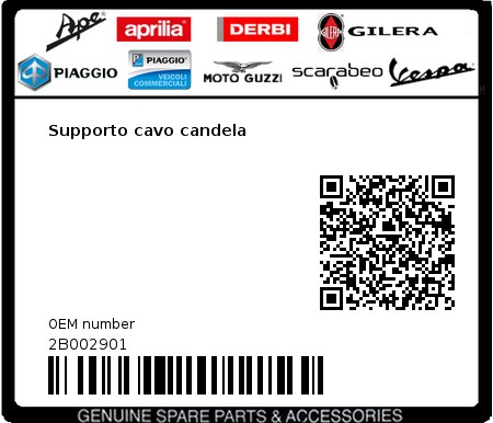 Product image: Moto Guzzi - 2B002901 - Supporto cavo candela  0