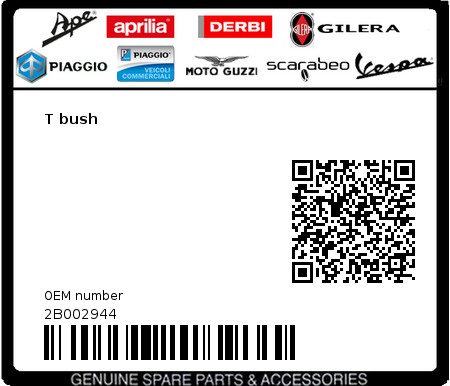 Product image: Moto Guzzi - 2B002944 - T bush  0