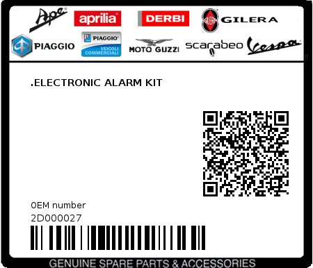 Product image: Moto Guzzi - 2D000027 - .ELECTRONIC ALARM KIT  0