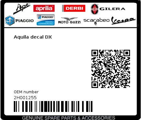 Product image: Moto Guzzi - 2H001255 - Aquila decal DX  0