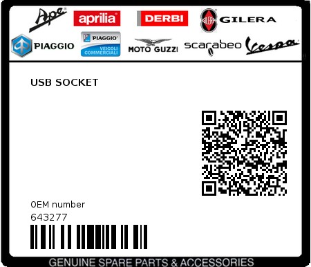 Product image: Moto Guzzi - 643277 - USB SOCKET  0