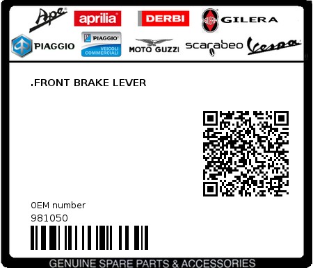Product image: Moto Guzzi - 981050 - .FRONT BRAKE LEVER  0