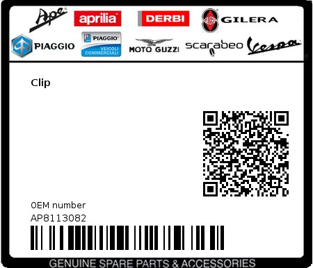 Product image: Moto Guzzi - AP8113082 - Clip  0