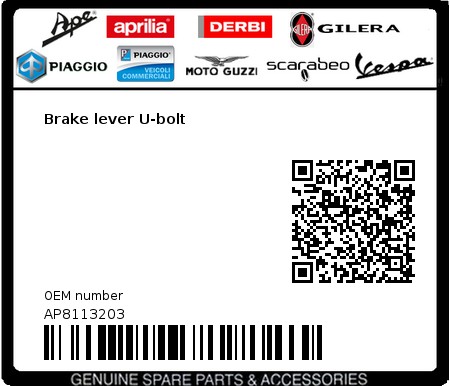 Product image: Moto Guzzi - AP8113203 - Brake lever U-bolt  0