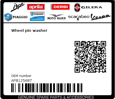 Product image: Moto Guzzi - AP8125687 - Wheel pin washer  0