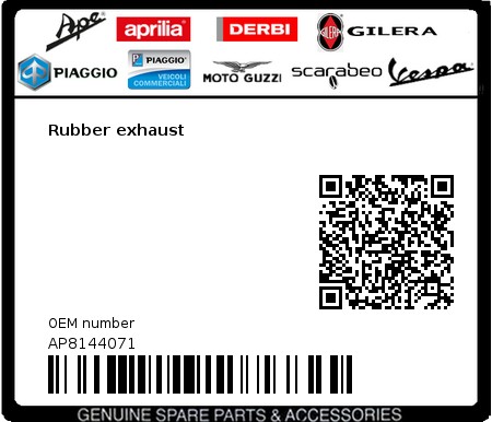 Product image: Moto Guzzi - AP8144071 - Rubber exhaust  0