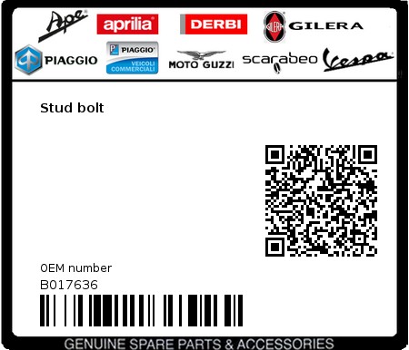 Product image: Moto Guzzi - B017636 - Stud bolt  0
