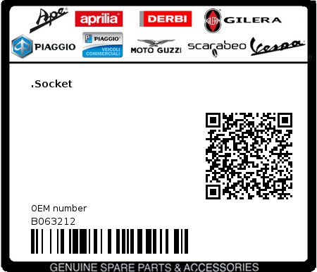 Product image: Moto Guzzi - B063212 - .Socket  0