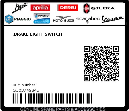 Product image: Moto Guzzi - GU03749845 - .BRAKE LIGHT SWITCH  0