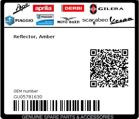 Product image: Moto Guzzi - GU05781630 - Reflector, Amber  0