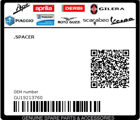 Product image: Moto Guzzi - GU19213760 - .SPACER  0