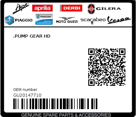 Product image: Moto Guzzi - GU20147710 - .PUMP GEAR HD  0