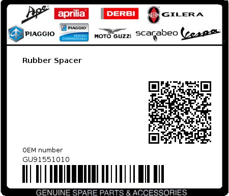 Product image: Moto Guzzi - GU91551010 - Rubber Spacer  0