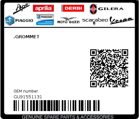 Product image: Moto Guzzi - GU91551131 - .GROMMET  0