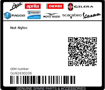 Product image: Moto Guzzi - GU92630206 - Nut Nyloc  0