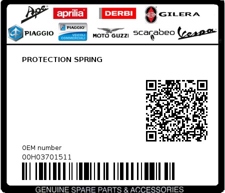 Product image: Aprilia - 00H03701511 - PROTECTION SPRING  0