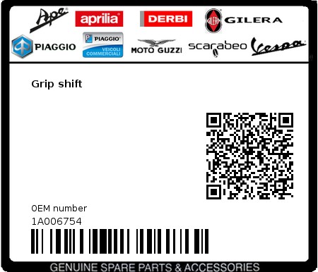 Product image: Aprilia - 1A006754 - Grip shift  0