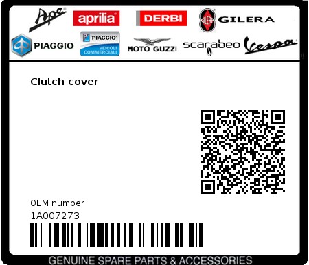 Product image: Aprilia - 1A007273 - Clutch cover  0