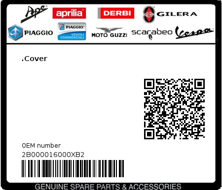 Product image: Aprilia - 2B000016000XB2 - .Cover  0