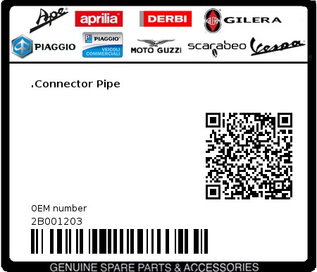 Product image: Aprilia - 2B001203 - .Connector Pipe  0