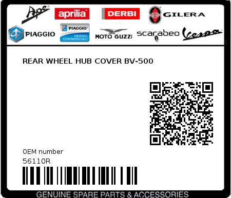 Product image: Aprilia - 56110R - REAR WHEEL HUB COVER BV-500  0