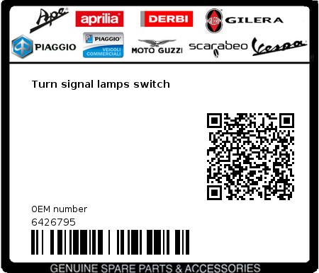 Product image: Aprilia - 6426795 - Turn signal lamps switch  0
