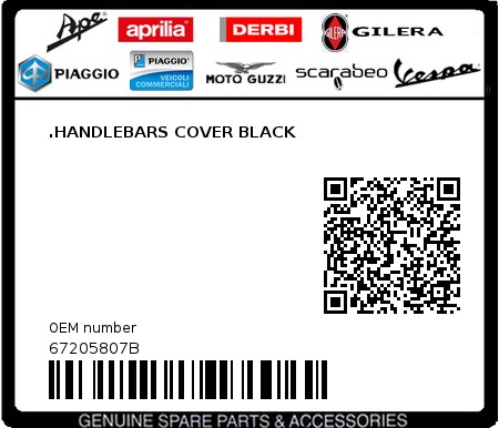 Product image: Aprilia - 67205807B - .HANDLEBARS COVER BLACK  0