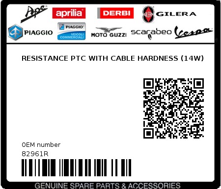 Product image: Aprilia - 82961R - RESISTANCE PTC WITH CABLE HARDNESS (14W)  0