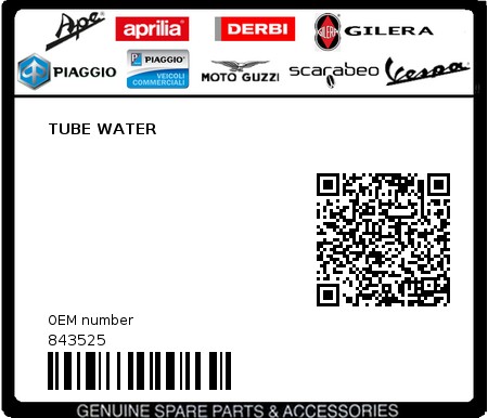 Product image: Aprilia - 843525 - TUBE WATER  0