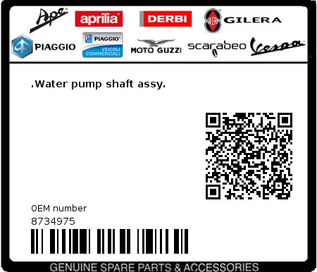Product image: Aprilia - 8734975 - .Water pump shaft assy.  0