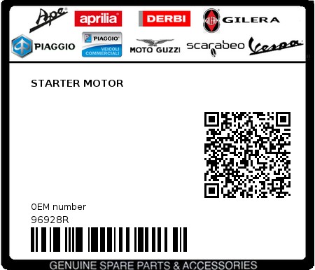Product image: Aprilia - 96928R - STARTER MOTOR  0