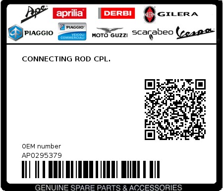 Product image: Aprilia - AP0295379 - CONNECTING ROD CPL.  0