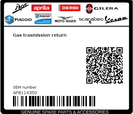 Product image: Aprilia - AP8114350 - Gas trasmission return  0