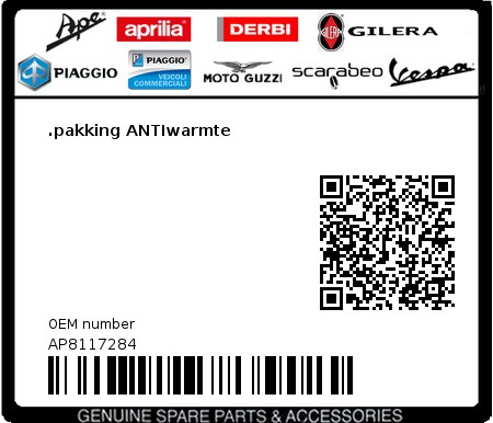 Product image: Aprilia - AP8117284 - .pakking ANTIwarmte  0