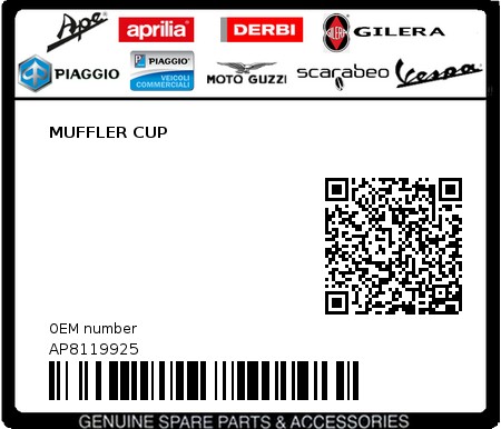 Product image: Aprilia - AP8119925 - MUFFLER CUP  0