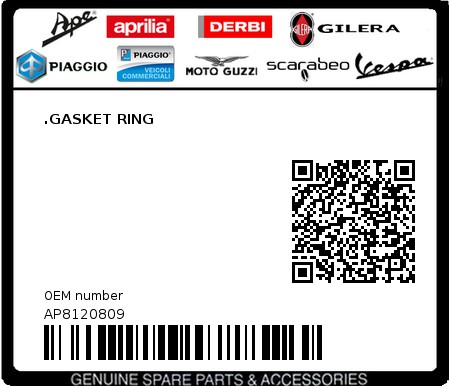Product image: Aprilia - AP8120809 - .GASKET RING  0