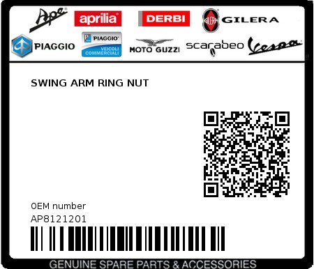 Product image: Aprilia - AP8121201 - SWING ARM RING NUT  0
