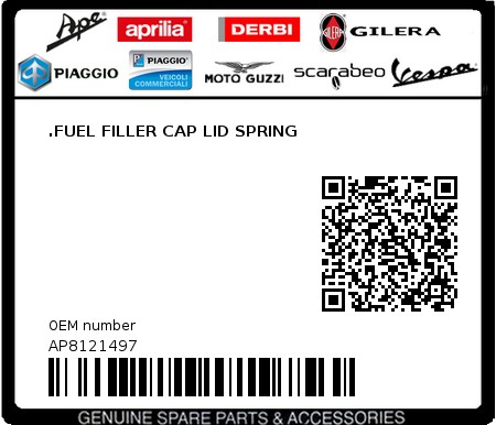 Product image: Aprilia - AP8121497 - .FUEL FILLER CAP LID SPRING  0