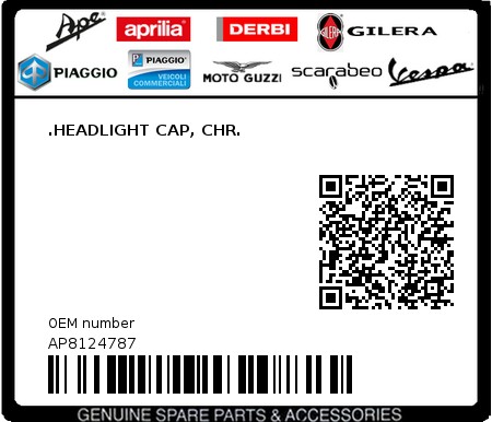 Product image: Aprilia - AP8124787 - .HEADLIGHT CAP, CHR.  0
